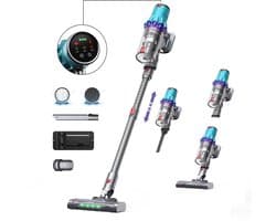 Avalue 3-in-1 Stelstofzuiger Draadloos – 300W – 32000Pa Zuigkracht – 60 Minuten – 4 Opzetstukken – Stofzuiger Zonder Zak – Zonder zak op accu