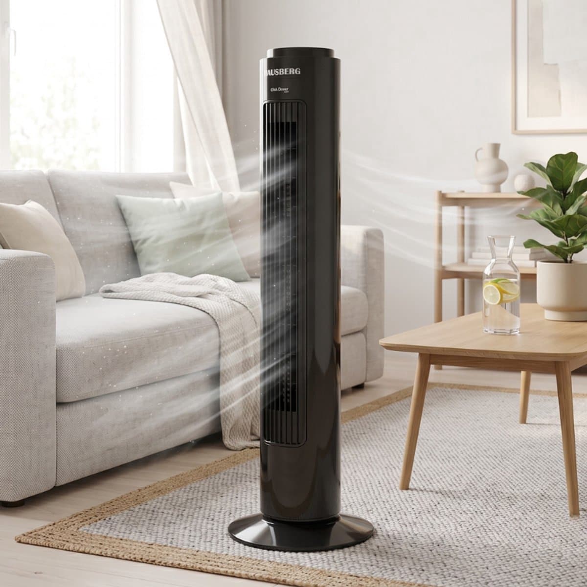Hausberg Pro® Toren Ventilator 75CM | 3 Snelheden | 90° Oscillerend - Krachtig & Stil | Staand Torenventilator — afbeelding 1