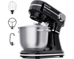SUNCOK Keukenmixer, krachtige motor van 1500 W, met twee roestvrijstalen mengkommen (4,5 l en 5,5 l), multifunctionele deeghaak, geschikt voor bakken en kneden van deeg.