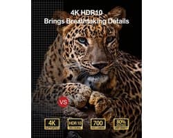 Mini Beamer - Projector - Digitale Beamer - Draagbaar - 1080P - Met Autofocus - 700 ANSI - 2 x USB 2.0 - HDMI - AV - DC - WiFi - Bluetooth - 90W - Zwart