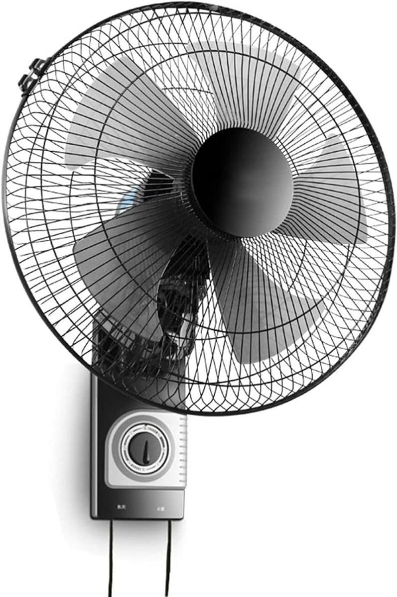 Wandventilator - Stille ventilator - Ruimte koelen - 5 aerodynamische bladen - 16 inch kop - Zwart — afbeelding 1