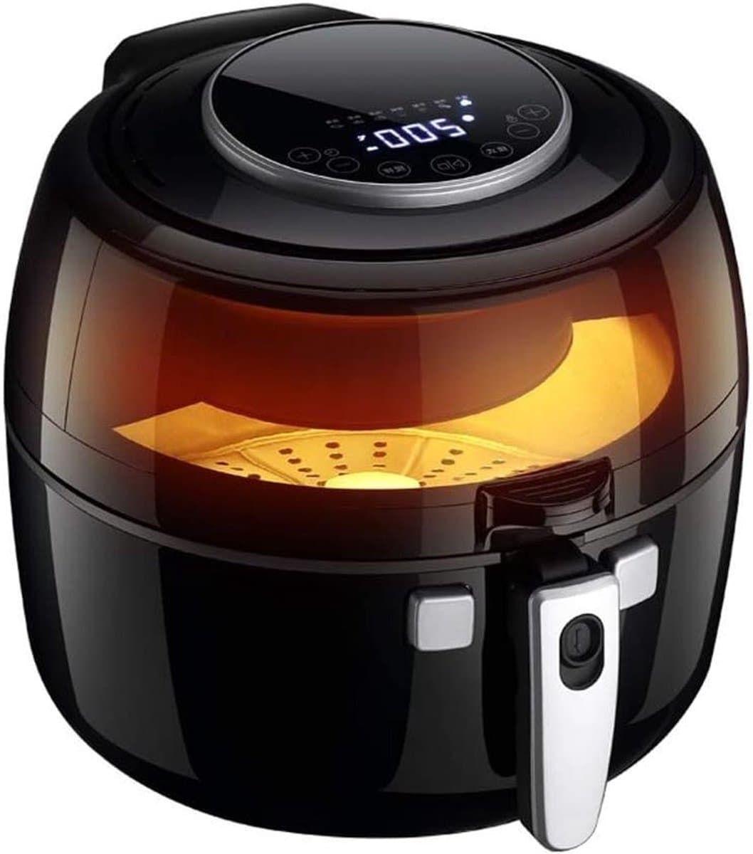 Luchtfriteuse - Gezonde friteuse - Vetarm koken - Digitale bediening - 65 liter - Zwart — afbeelding 1
