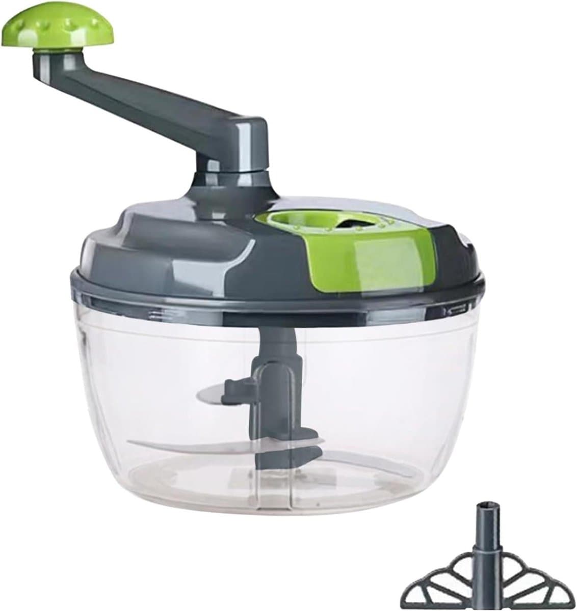Handmatige Keukenmachine - Trekkoord Hakmolen - Snel Ingrediënten Snijden - Afneembare Vaatwasmachinebestendige Onderdelen - 20 cm - Grijs — afbeelding 1