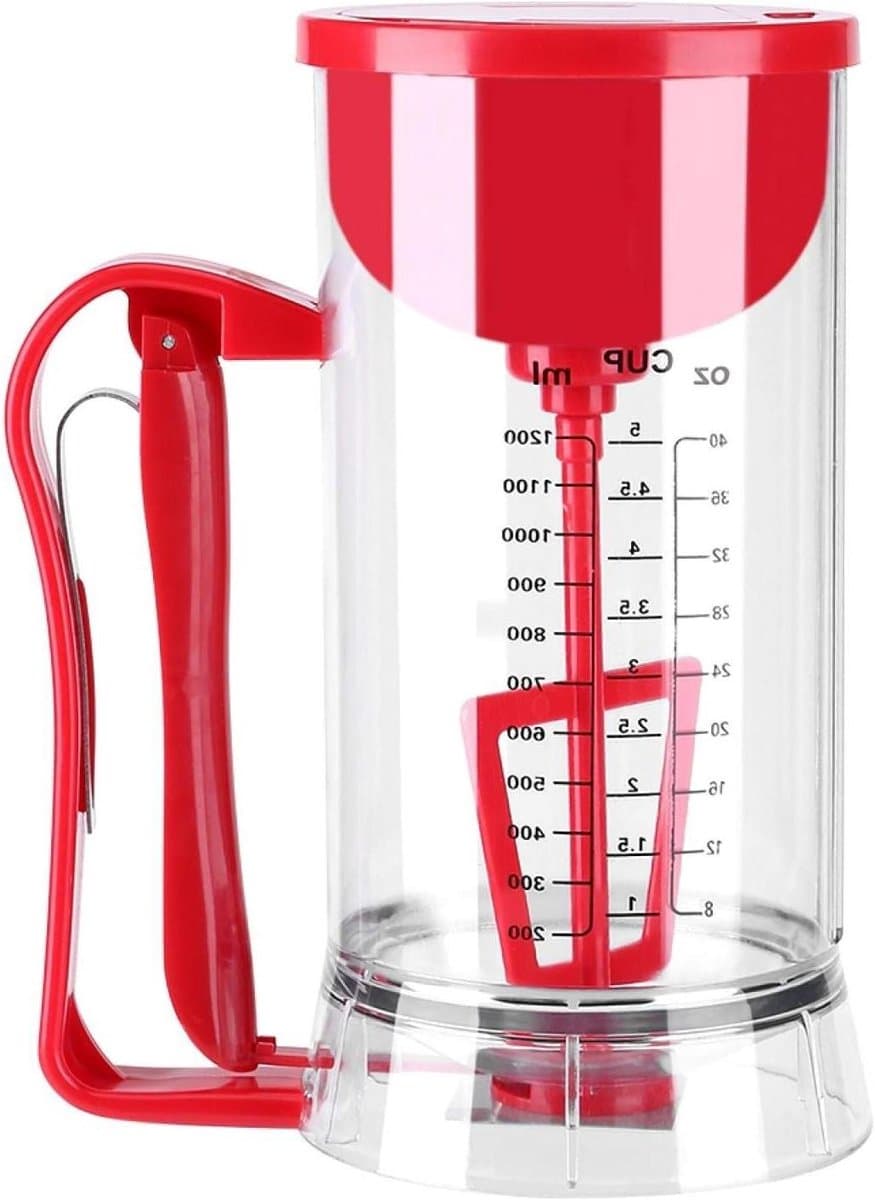 Elektrische Beslagdispenser - Mixer Dispenser - Bakken Maken - Automatische Menger - 1200 ml - Rood — afbeelding 1