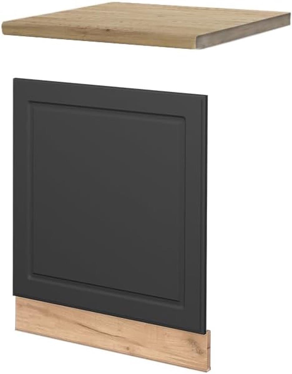 Vaatwasser Paneel - Frontpaneel Keuken - Keuken Afwerken - Soft-close Scharnieren - 60 cm - Antraciet Goud — afbeelding 1