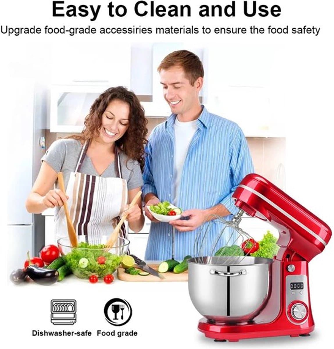 Keukenmachine - Keukenmixer - Foodprocessor - Keukenmachines & Mixers - Kitchenaid Keukenmachine - 6L Roestvrijstalen Kom – 1200W Krachtige Motor – 6 Snelheden – Zilver — afbeelding 1