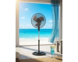 Krachtige Ventilator - Staandeventilator - 60 Wat - 25 CM - Zwart - Tafelventilator