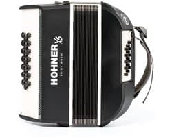 HOHNER A2931 XS Knopaccordeon- 21 knoppen en 15 bassen Grijs‑Wit met gigbag en volwassen draagriem