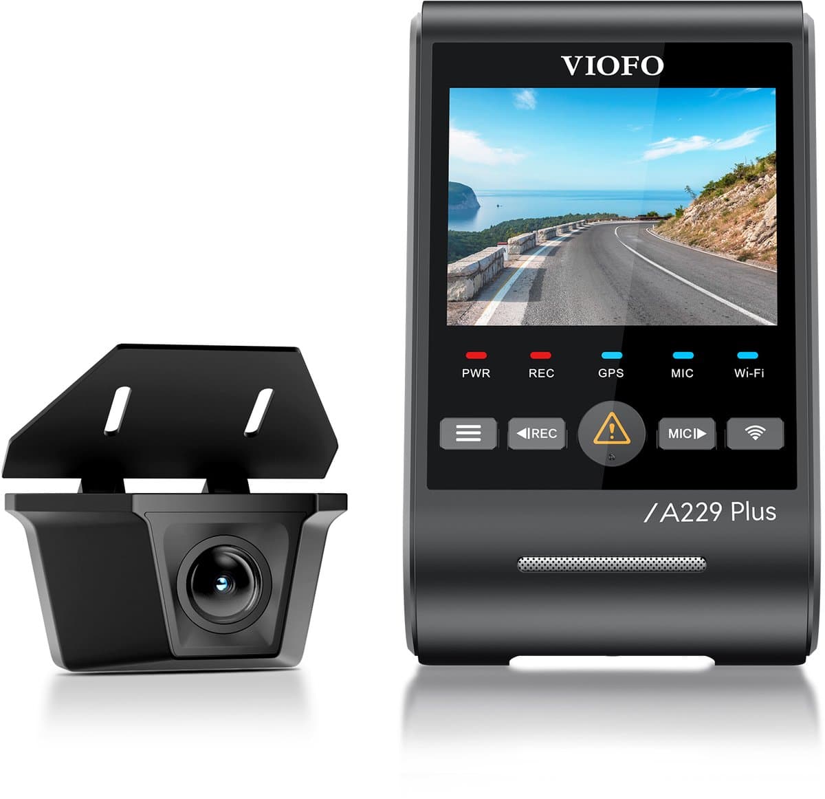 VIOFO A229 Plus-W 2CH - Dashcam - 2K Voor- en Achtercamera - Waterdichte IP67 Achtercamera - Sony STARVIS 2 - GPS - WiFi - Stembediening — afbeelding 1