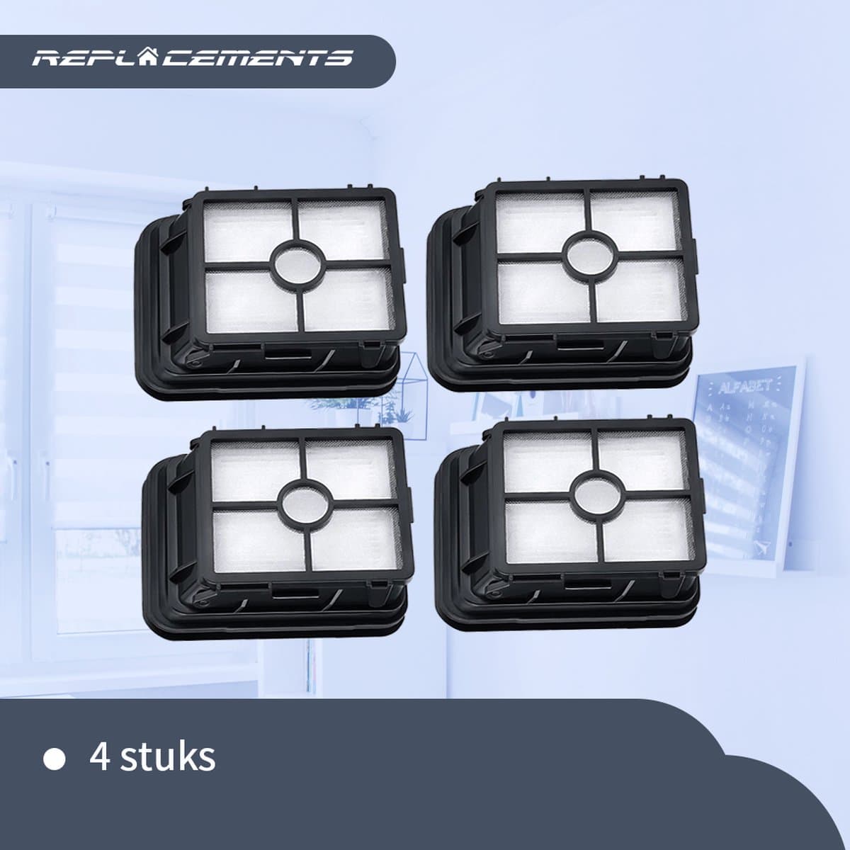 Replacements® HEPA filters geschikt voor Bissell Crosswave - NIET voor de X7 - 4-delig — afbeelding 1