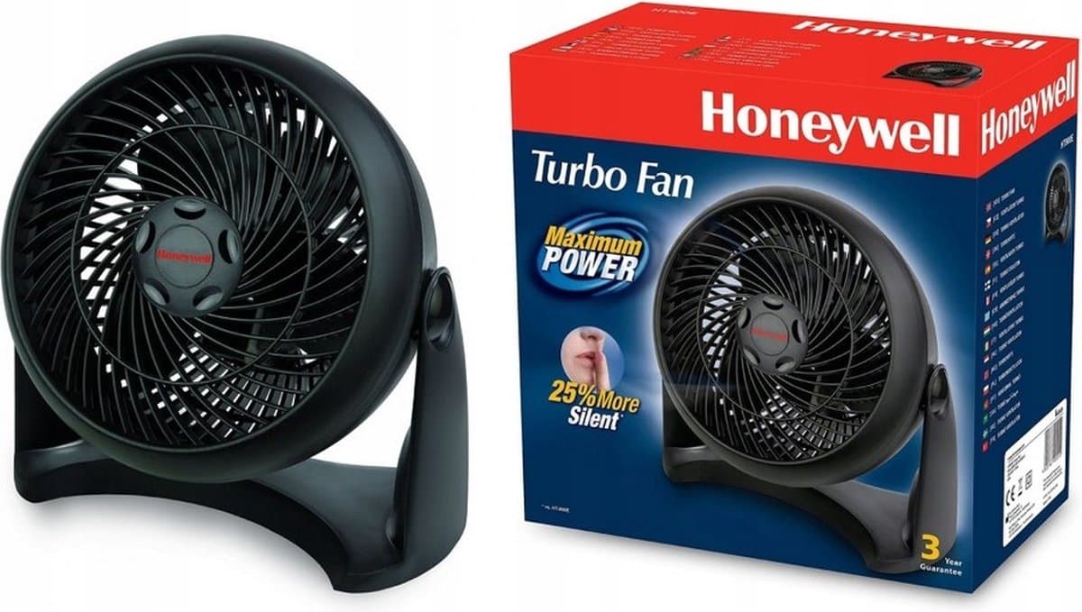 Krachtige Honeywell TurboForce-ventilator (stille verkoeling, 90° variabele kanteling, 3 snelheidsinstellingen, wandmontage, tafelventilator) HT900E — afbeelding 1