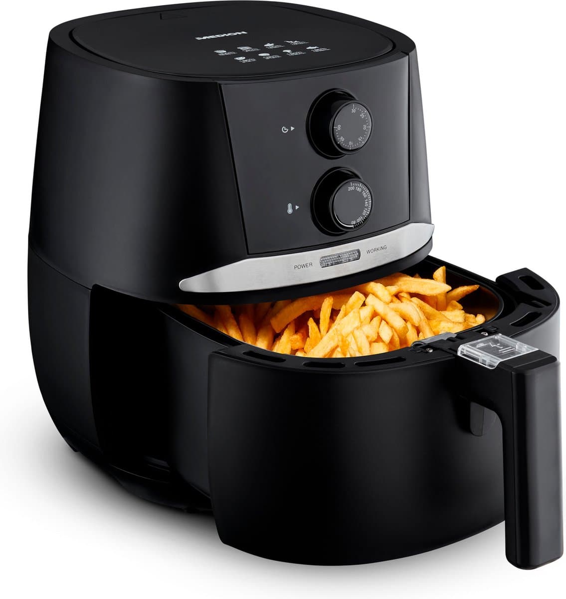 MEDION E20 L Airfryer (heteluchtfriteuse, 3,2 liter frituurmand, ca. 1400 watt, eenvoudige bediening, olievrij frituren, 30 min timer, oververhittingsbescherming, MD10711) zwart — afbeelding 1