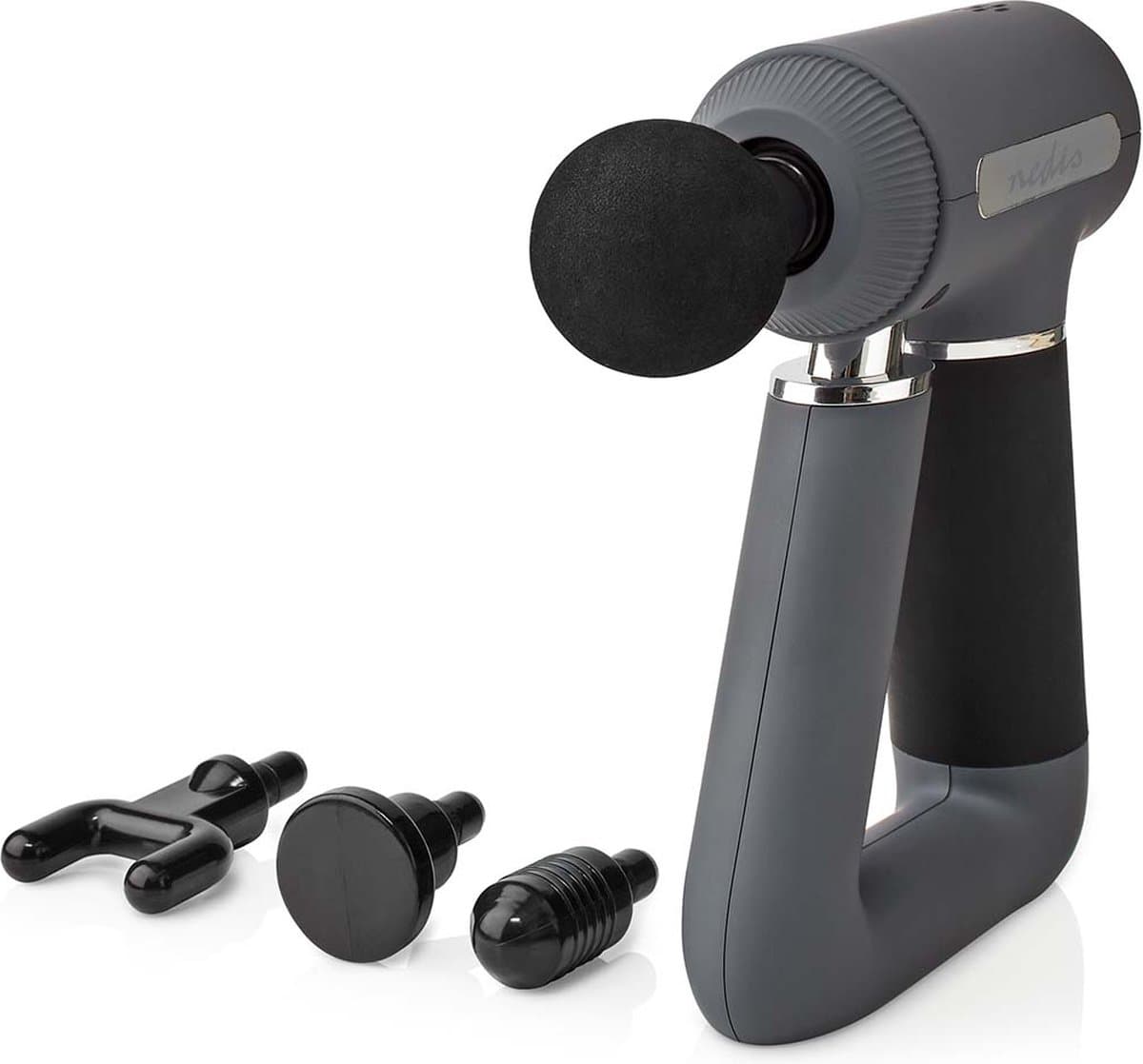 Nedis Sportmassagepistool - Batterij Gevoed - N/A - Oplaadbaar - 6 Massage Modes - USB kabel - Grijs — afbeelding 1