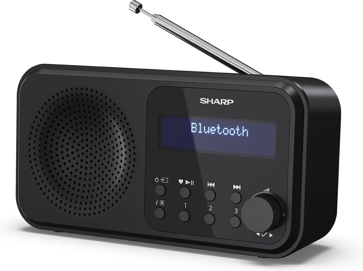 Sharp DR-P420BK ZWART draagbare radio met klok — afbeelding 1