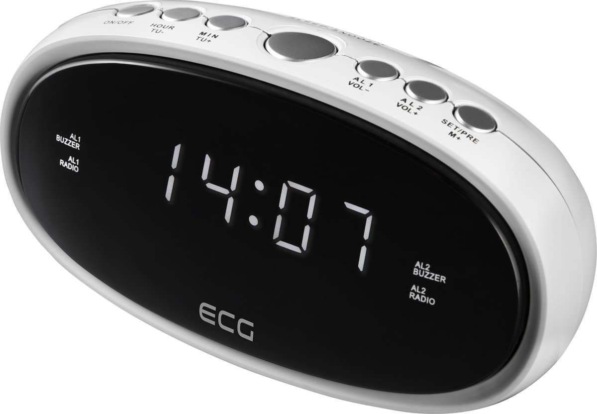 ECG RB 010 White, Wekkerradio — afbeelding 1