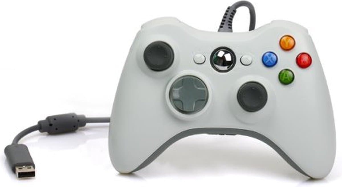 Coretek Controller voor XBOX 360 - bedraad - wit - 1,5 meter (Voor Xbox 360 & PC) — afbeelding 1