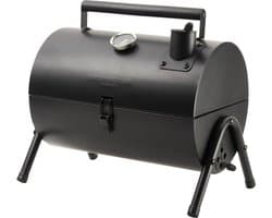 Gusta Barbecue Grill en Smoker - Grilloppervlak (LxB) 22 x 18 cm - Met Thermometer - Zwart