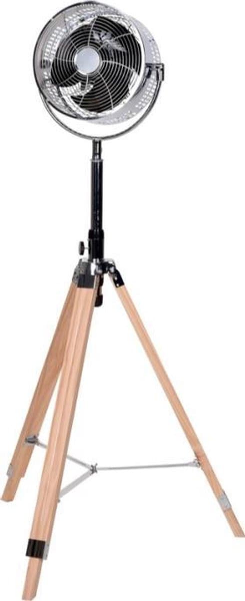 Statiefventilator - Hout-en - Verstelbaar staande ventilator — afbeelding 1
