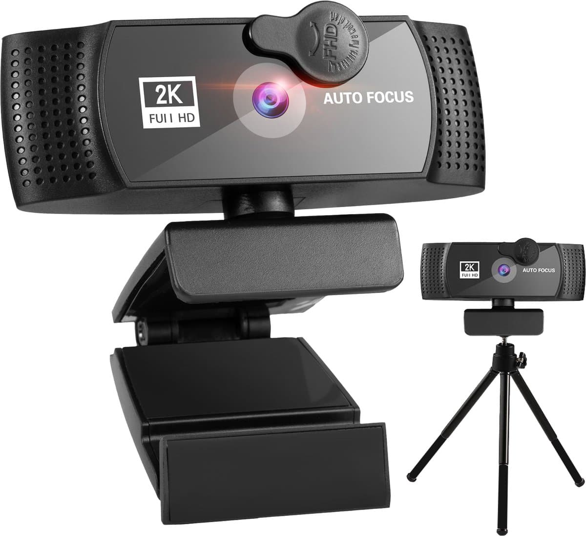 Audyn Webcam - 5MP - 2K Full HD - met Microfoon - voor PC - incl. Cover & Tripod - Streaming Camera - Webcams — afbeelding 1