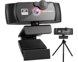 Audyn Webcam - 5MP - 2K Full HD - met Microfoon - voor PC - incl. Cover & Tripod - Streaming Camera - Webcams