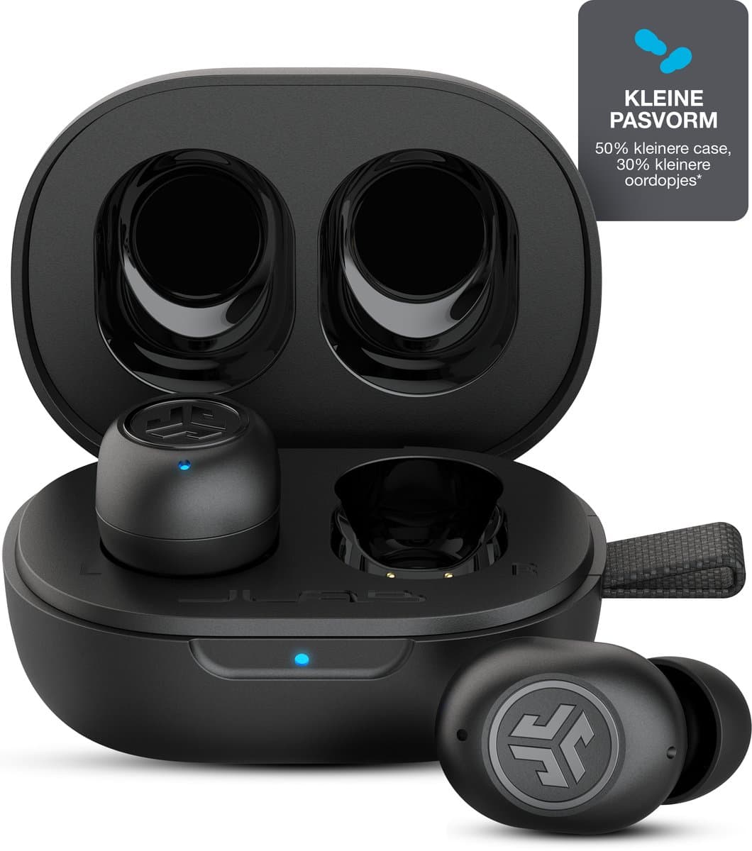JLab JBuds Mini Draadloze Oordopjes - Bluetooth Oortjes Draadloos - 20 uur Batterijduur - Klein Design - Noise Cancelling Microfoon - Touch Sensoren - Multipoint - Zwart — afbeelding 1