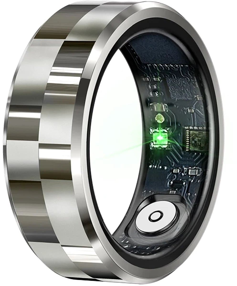 WizBay Premium Select® Smart Ring Zilver - Hartslag, Slaap, Bloeddruk, Zuurstof - Multi Sport Modi - Oplaadcase - Maat 9 — afbeelding 1