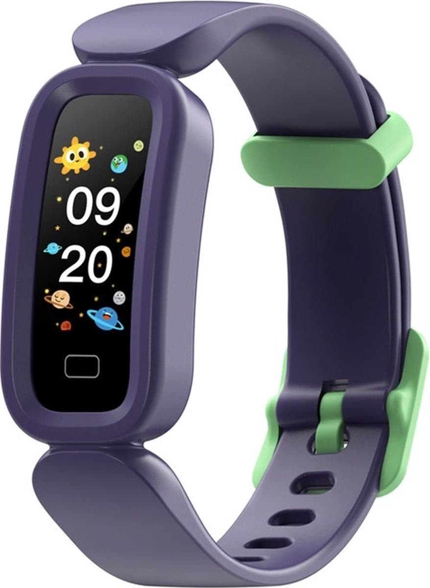 DrPhone KidstimeX12 – Smartwatch Voor Kinderen – Waterdichte Smartwatch – Smartwatch Met Notificaties Meldingen – Hartslagmeter – Stappen & Calorietelleren – Donker Paars — afbeelding 1