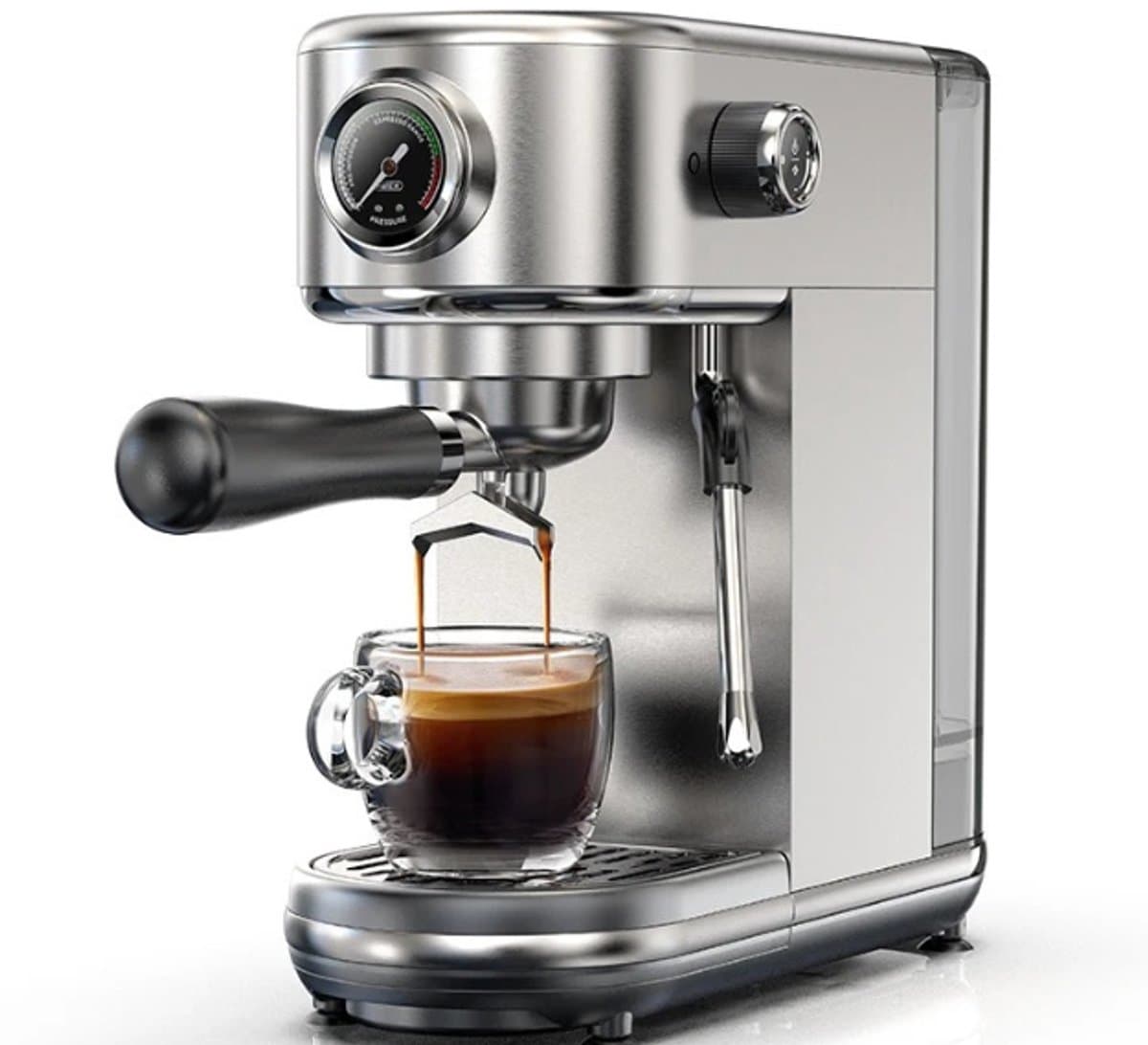 Sensova Espressomachine 20 Bar Semi-Automatisch Koffiezetapparaat voor Espresso en Cappuccino - Instelbare Temperatuur Warm/Koud - Super Slank Design - Geschikt voor Gemalen Koffie, Roestvrij Staal — afbeelding 1