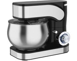 Krachtige Keukenmachine 1600W met 6,5L Roestvrijstalen Kom – Multifunctionele Kneedmachine met 6 Snelheden en Accessoires