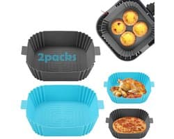 2 Stuks Silicone Air Fryer Liner - 6,5 Inch Herbruikbare Silicone Mand voor Airfryer - Hittebestendig en Antiaanbak