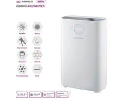 Laserliner AirBreeze 360UV - UV Luchtreiniger 360m³/h - HEPA13 - Inactiveren virussen/ bacteriën - Fijnstof 99,997% - Bijzonder stil < 20 dB - Verduisterend display - Wit design