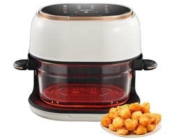 Olievrije airfryer - Elektrische friteuse - Bereid maaltijden met minder vet - Grote capaciteit - 4 liter - Wit