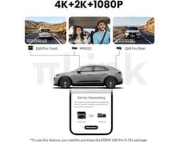 Dashcam Auto – Videorecorder – Rijcamera – Auto Camera – Dual Lens – 4K Front + Full HD Achter – Sony STARVIS Sensor – 5GHz Wi-Fi & ADAS Veiligheidsfunctie