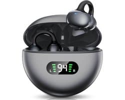 Clip-On Bluetooth Earbuds,Open-Ear Sports Headphones,Wireless bone conduction earphones,Innovative Earhook Design for Fitness,180 hours standby time, Secure Fit, Water and Dust Resistant (Black)