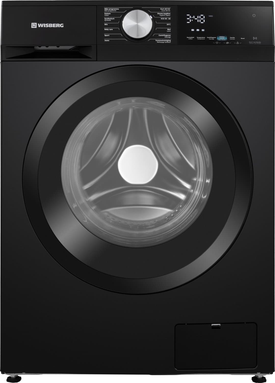 Wisberg WBWM1A4B9NB - Wasmachine - Energieklasse A-40% - 9 kg - 1400 toeren - Stoomfunctie — afbeelding 1
