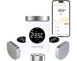 TRV801W Thermostaatkoppen, 3 stuks, wifi, thermostaat, compatibel met en,, programmeerbaar, thermostaat, geen gateway nodig