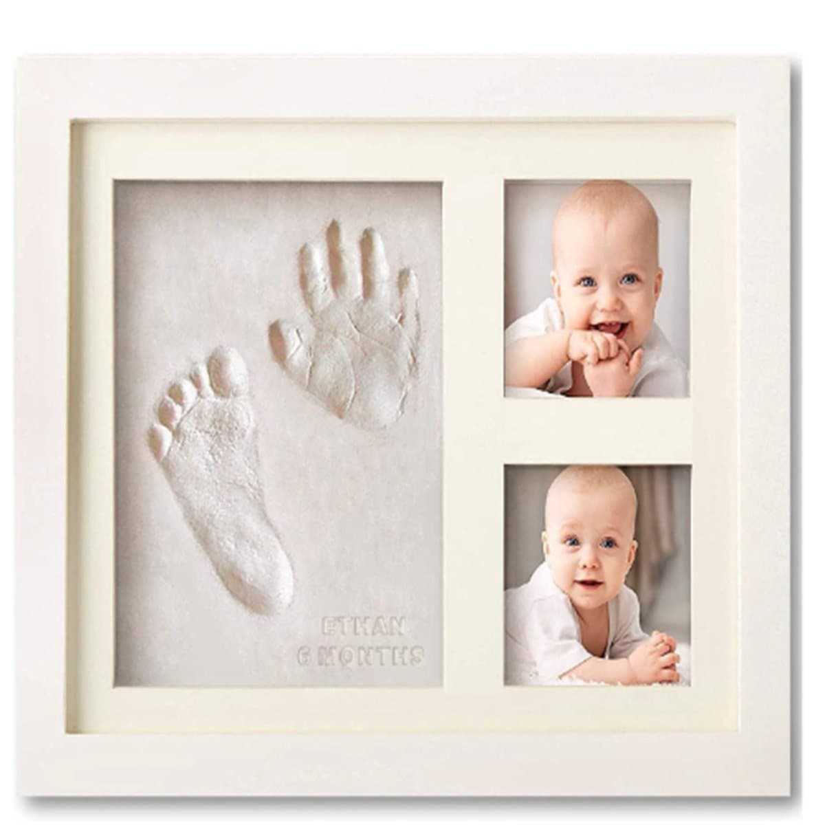 Baby Hand- en Voetafdruk Kit - Bubzi Co - Niet-Giftige Luchtdrogende Klei - Herinneringslijst - Voor Pasgeborenen & Nieuwe Moeders - Wit — afbeelding 1