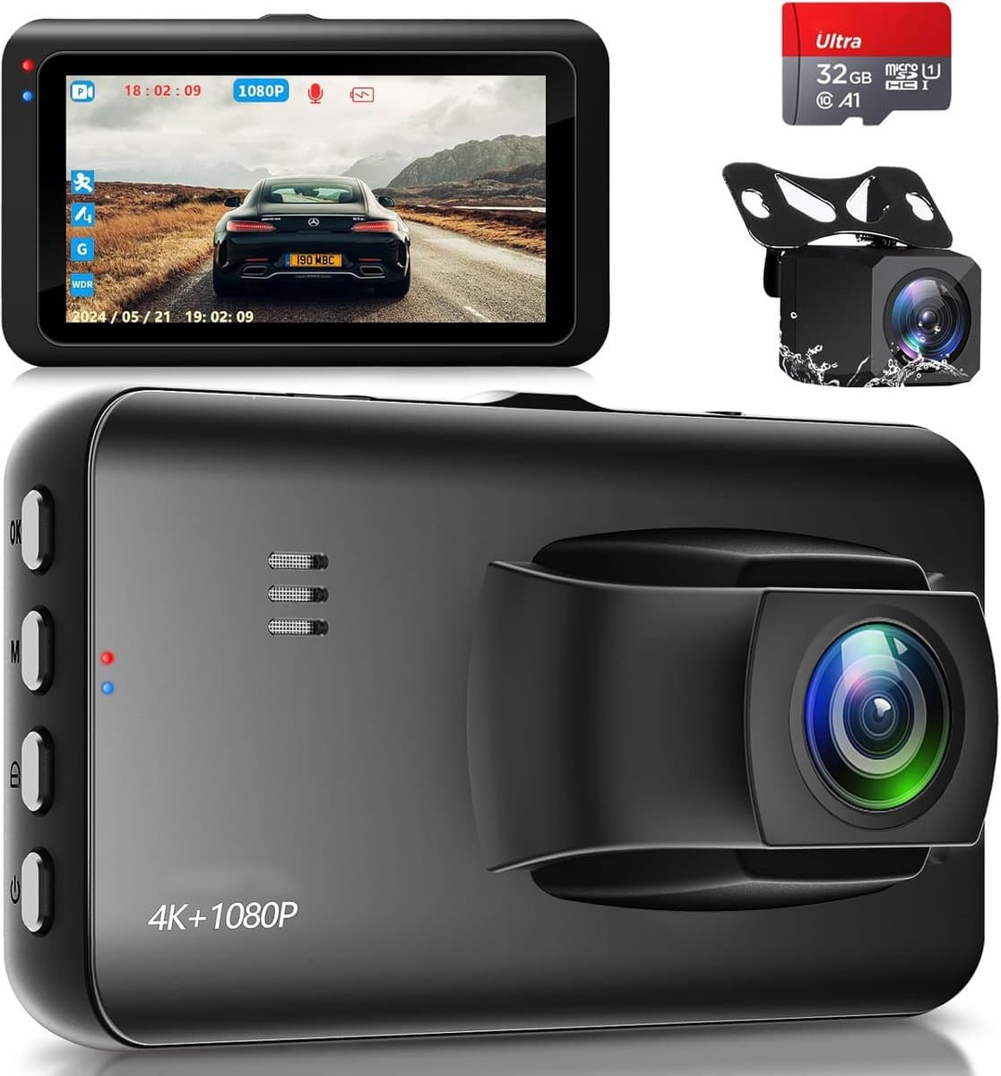 Dashcam voor Auto - Dual - Camerabewaking - Full HD - Zwart — afbeelding 1