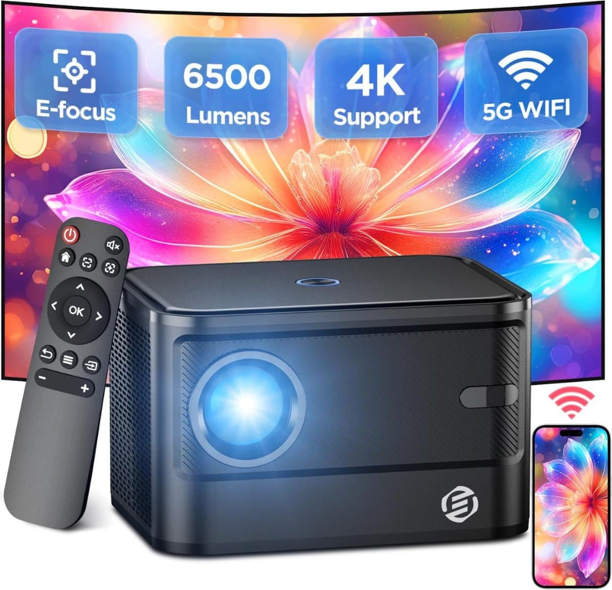 Equivera Mini Beamer - Draagbare Beamer - Beamer - Mini Beamer Projector - Projector - Mini Projector — afbeelding 1