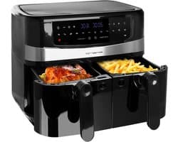 Dubbele Heteluchtfriteuse - Airfryer XXL - Gezond Frituren - Smart Finish Functie - 2 x 5 Liter - Zwart