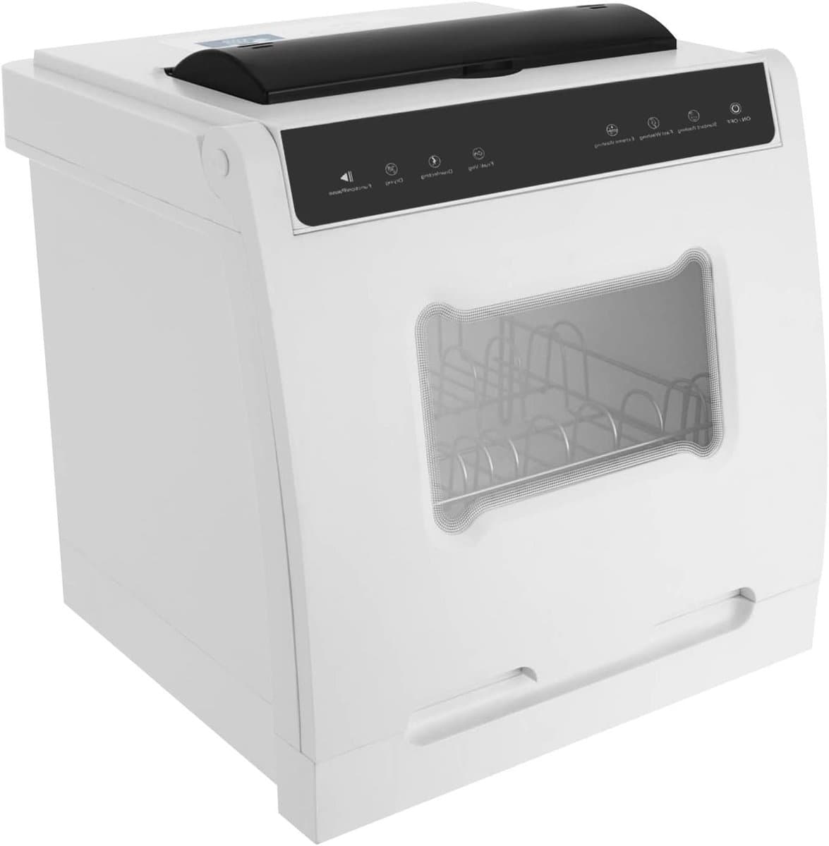 Tafelvaatwasser - Compacte vaatwasser - Snel servies reinigen - Vier wasprogramma's - 44 x 40 x 40 cm - Wit — afbeelding 1