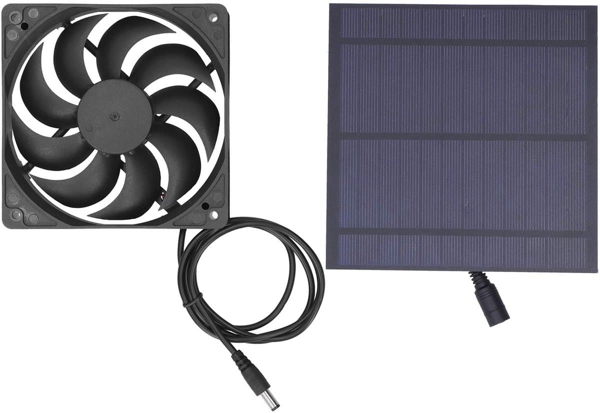 Allecto - Zonnepaneelkit - Monokristallijn Silicium - Draagbaar en efficiënt - 5 Watt - Voor kassen en dierenhokken - Inclusief ventilator - Handig... — afbeelding 1