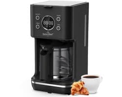 Swiss Haus® CM2315 Koffiezetapparaat – 1.5L Glazen Kan – 1000W – LED Display met Timer – 10-15 Koppen - Anti-Drip – Permanente & Nylon Filter – Zwart