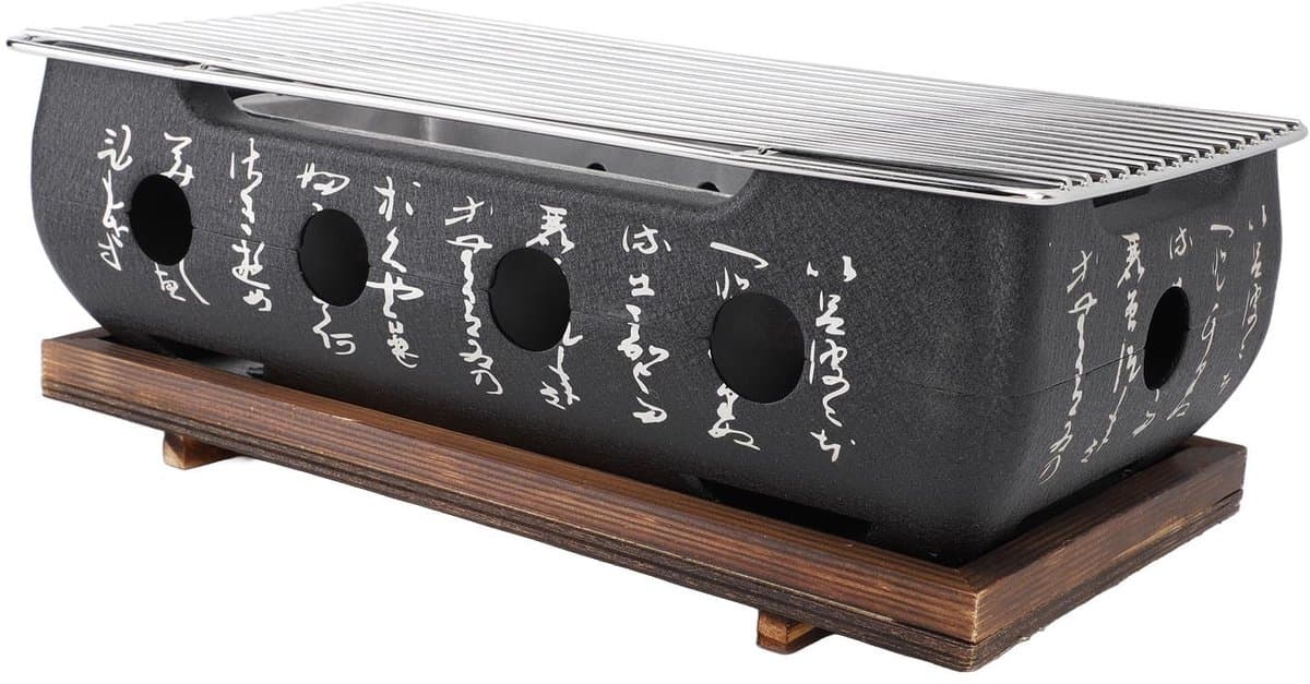 Dailygoods- Barbecue Draagbare Japanse Grill - Houtskoolgrill - Aluminiumlegering - Compact - Multifunctioneel - Snelle Verwarming — afbeelding 1
