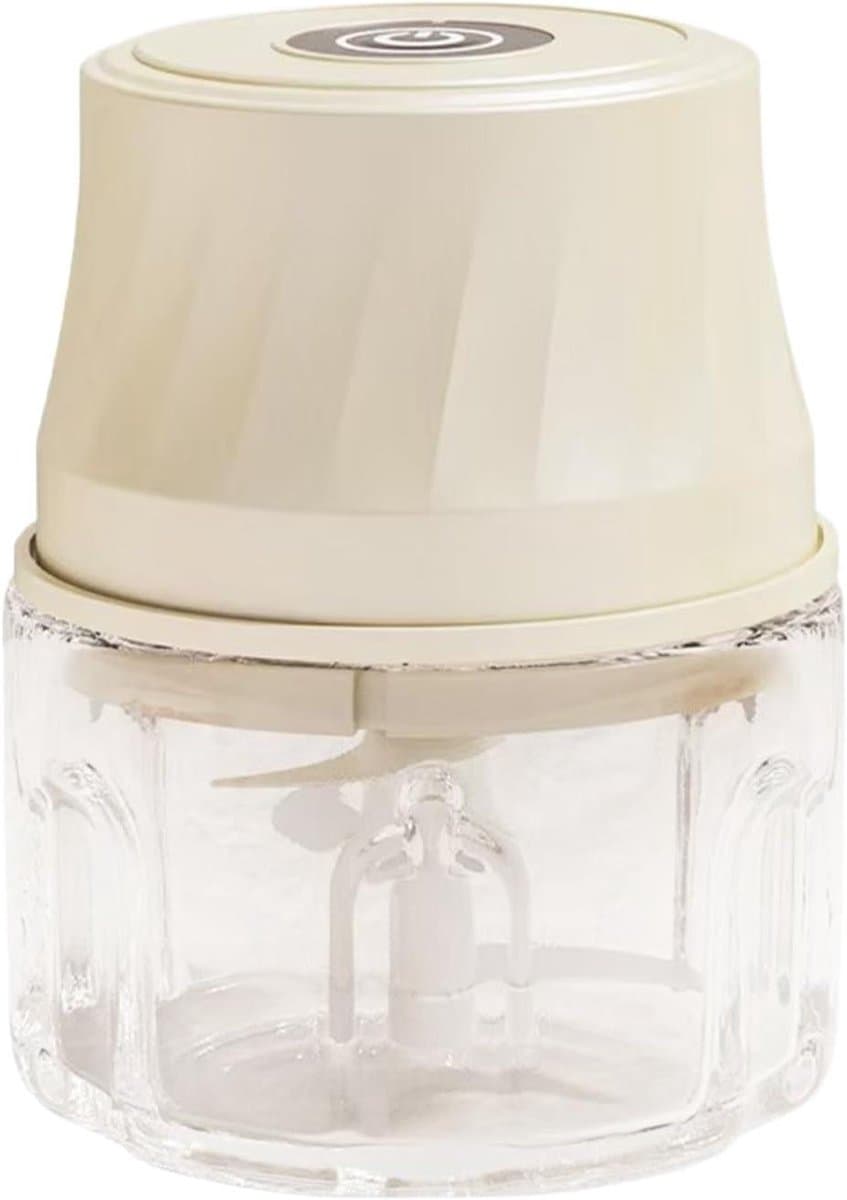 Mini Keukenmachine - Elektrische Hakker - Maaltijd Voorbereiding - Eenvoudige Bediening - 350ml Capaciteit - Crèmekleurig — afbeelding 1