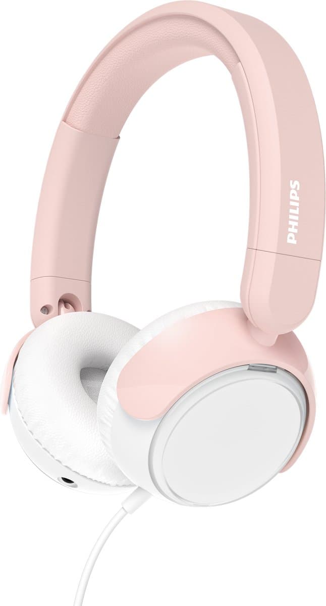 PHILIPS TAK2000PK/00 - Kinderkoptelefoon - 85 dB Veilig Luisteren - Audio Share - Ingebouwde Microfoon - Opvouwbaar - USB-C Adapter Inclusief - Licht Roze / Wit — afbeelding 1