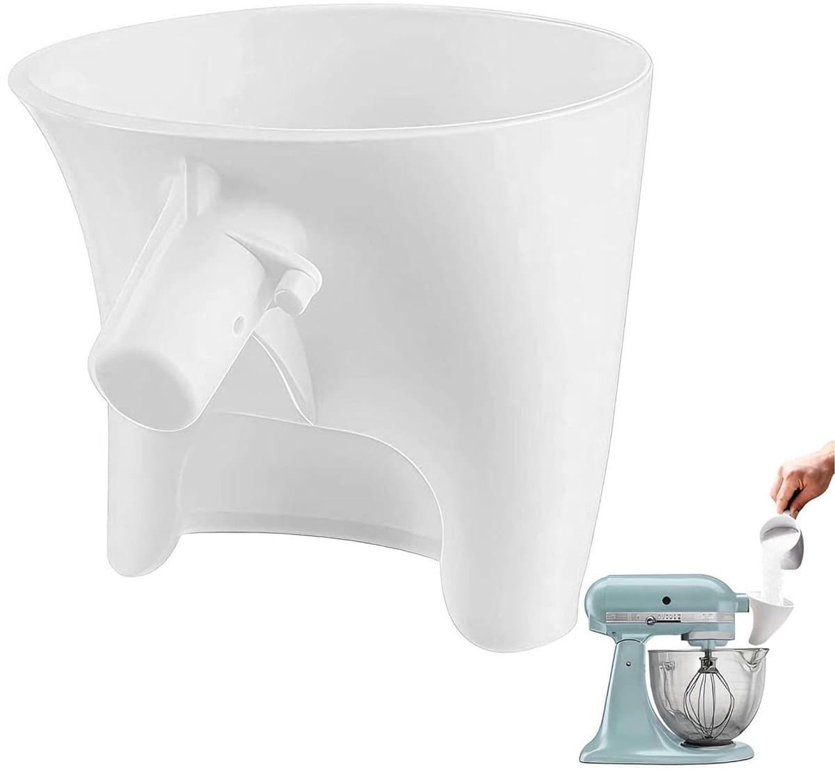 Keukenmachine Trechter - Mixer Trechter - Ingrediënten Toevoegen - Spatwaterdicht Ontwerp - 20 x 10 x 2 cm - Wit — afbeelding 1
