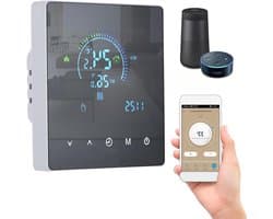 Slimme Thermostaat - Temperatuurregelaar - Energie Besparen - App Bediening - Aanraakscherm - Wit