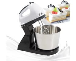 Compacte Keukenmachine – 100W – 1.7L – 7 Snelheden – Keukenmixer met RVS Mengkom – Deeg Kneden & Kloppen – Wit