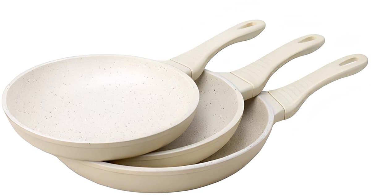 Signature Home, Set van 3 pannen 20 / 24 / 28 cm met minerale antiaanbaklaag, Beige — afbeelding 1